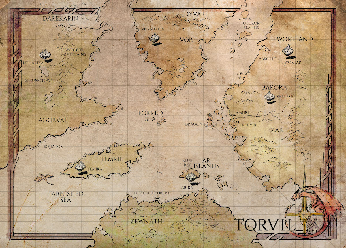 Torvil World Map from Dragon Gate series